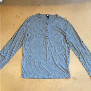 H&M Grey Long Sleeve Henley